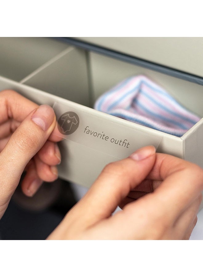 Savor | The Vault Baby Keepsake Box | Slate Gray - Customizable Newborn Memory Box w/ 2 Drawers, 7 compartments and 10 folders for Baby's Treasured Memories, Baby Shower, First Birthday - Image 5